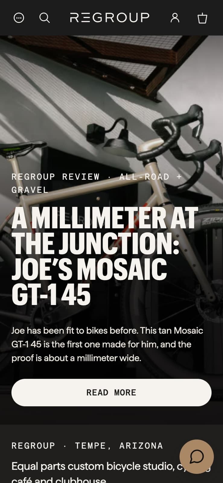 The Regroup homepage on a phone